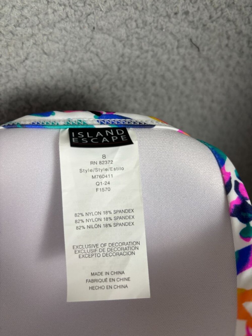 Island Escape Women's Underwire Floral-Print Twist-Front Tankini Top Size 8 NWTs - Picture 8 of 8